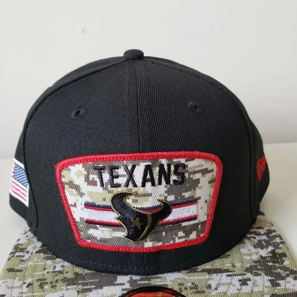 New Era Houston Texans Salute to Service 59Fifty Camo Hat Cap Fitted 7 1/2 - Picture 3 of 9